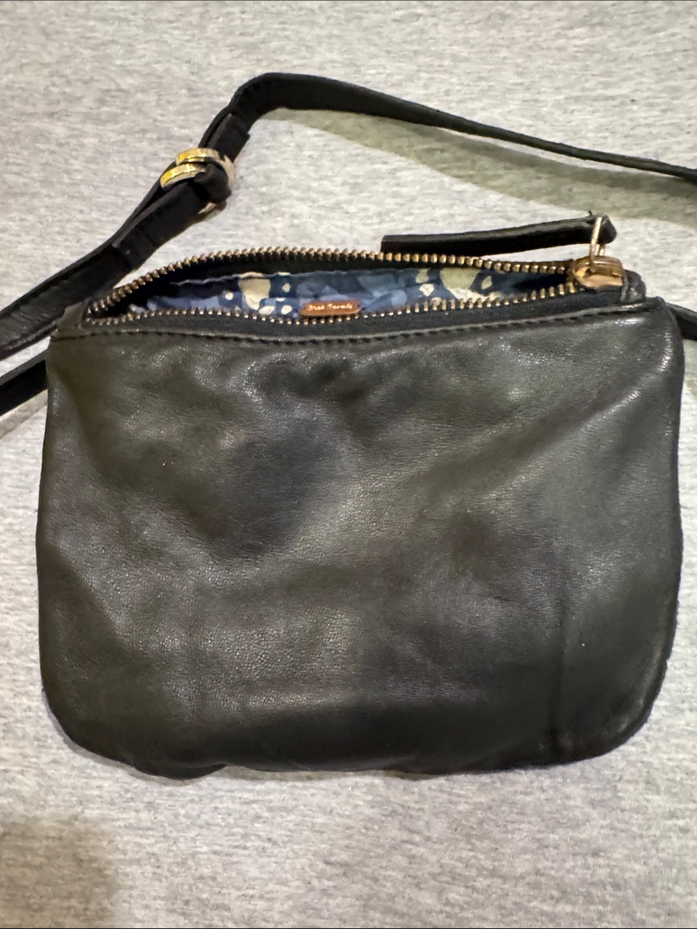 Free People for Urban Outfitters Black Leather Adjustable Mini Belt Bag